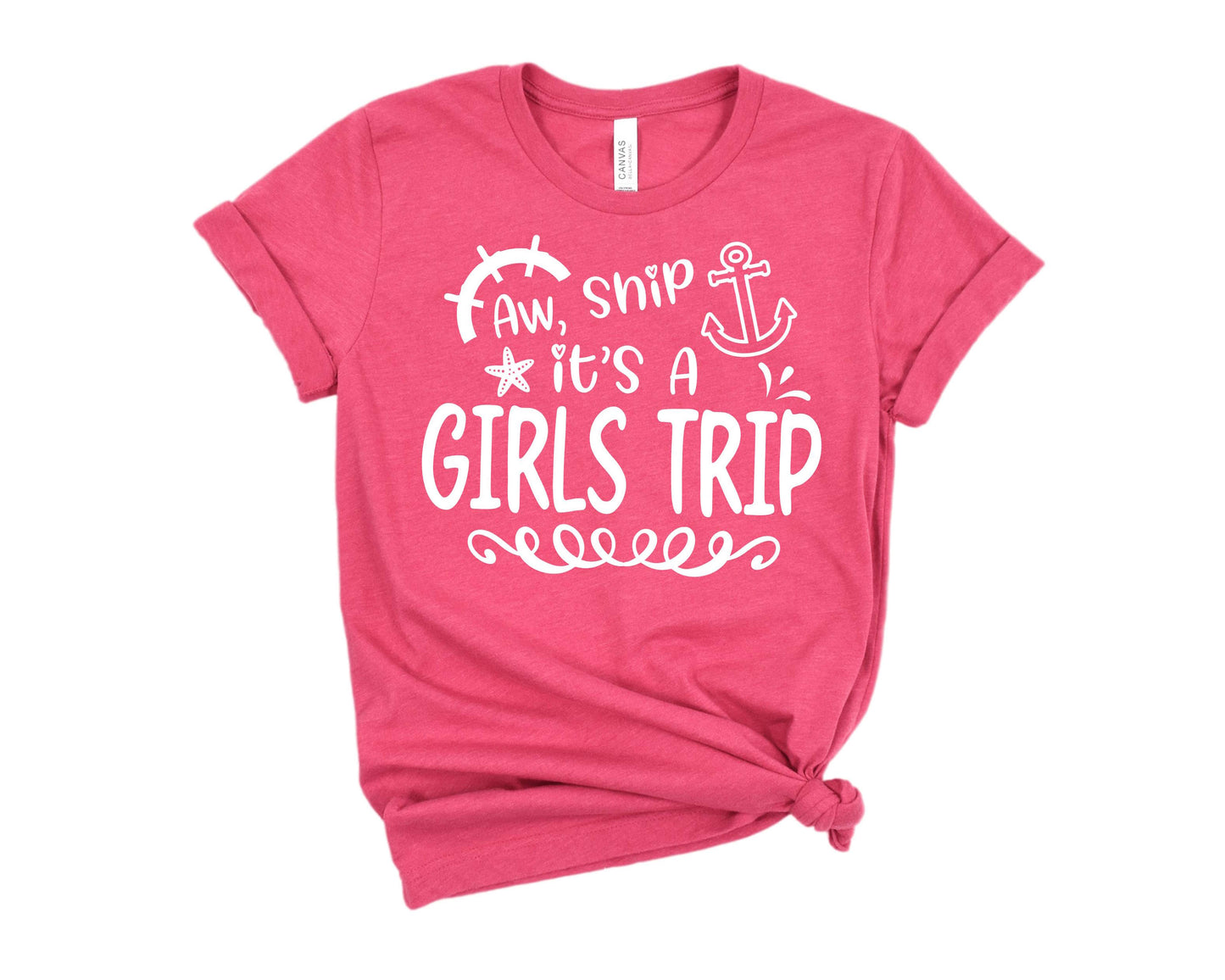 Aw Ship It's a Girls Trip in Heather Red