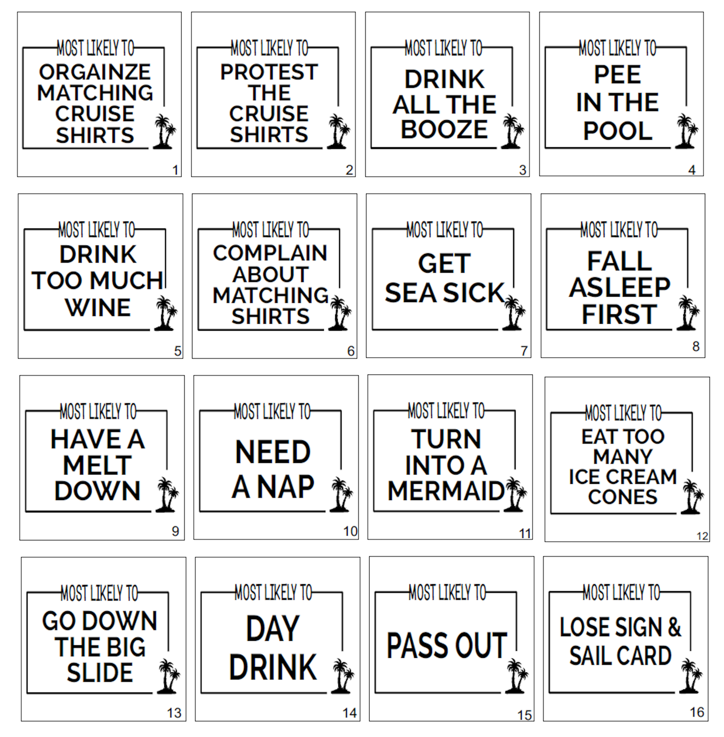 Most Likely To - Palm Tree Box