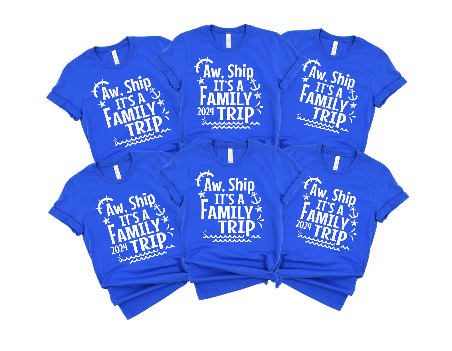 Aw Ship It's a Family Trip Group in Blue