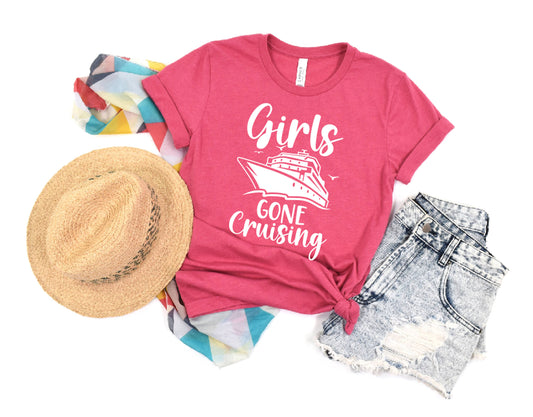 Girls Gone Cruise T-Shirt in Heather Red