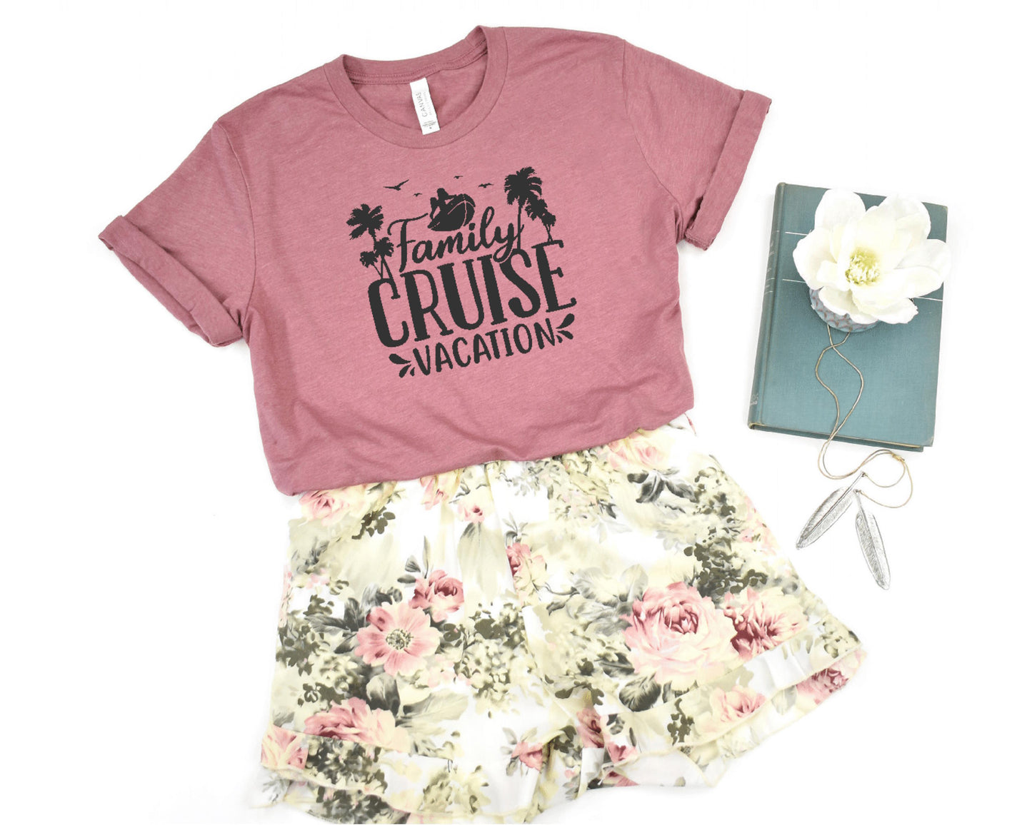 Family Cruise Vacation Shirt with Boat and Trees