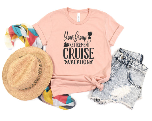 Retire Cruise Group Shirt with Boat and Trees